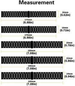 img 1 attached to ⌚ NotoCity металлический ремешок из нержавеющей стали с быстрым выпуском - ширина 16 мм - черный