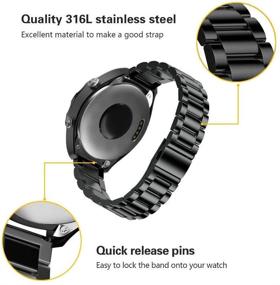 img 2 attached to ⌚ NotoCity Stainless Steel Metal Quick Release Watch Band - 16mm Width - Black