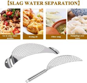 img 1 attached to 🍝 Efficient 2-Piece Stainless Steel Crescent Pot Strainer Set – Ideal for Noodles, Fruit, Pasta, Beans, and Veggies – Up to 10 Inches – Easy to Use with Recessed Hand Grips