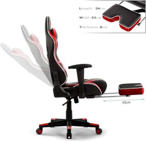 img 2 attached to 🎮 IWMH Gaming Chair: High-Back Racing Swivel Chair with Footrest, Headrest, and Lumbar Support - Red