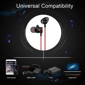 img 3 attached to 🎧 Innens 3.5 MM Wired Gaming Earphone: Enhanced Noise Cancelling Stereo Bass Earbuds for iPhone, Smartphone, Switch, PS4, Xbox One, iPad, PC (Red)
