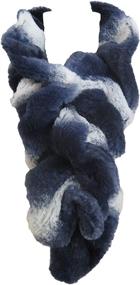 img 1 attached to Lina & Lily Stylish Ombre 🧣 Print Faux Fur Twist Women's Winter Scarf