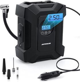 img 4 attached to 🔧 Portable Air Compressor Tire Inflator - 12V DC Air Pump for Car Tires with Digital Pressure Gauge (150PSI), Emergency LED Light - Air Pump for Car, Bicycle, Motorcycle, Basketball, and Inflatables