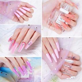 img 2 attached to 💅 Разбалуйте свои ногти с помощью набора Poly Gel для ногтей: УФ-лампа, 10 ярких цветных гелевых строителей для быстрого наращивания ногтей, стразы, наклейки для маникюра "кошачий глаз с омбре", средство для скольжения, полный стартовый набор для самостоятельного маникюра.