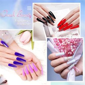 img 3 attached to 💅 Разбалуйте свои ногти с помощью набора Poly Gel для ногтей: УФ-лампа, 10 ярких цветных гелевых строителей для быстрого наращивания ногтей, стразы, наклейки для маникюра "кошачий глаз с омбре", средство для скольжения, полный стартовый набор для самостоятельного маникюра.