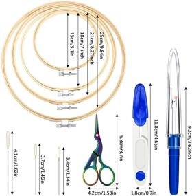 img 2 attached to Cross Stitch Tool Embroidery Starter Kit - 53-Piece Set with Bamboo Circle Cross Stitch Hoop Ring, Vintage Sewing Scissors, Needle-Threading Tools, Thimbles, Floss Bobbins, Seam Ripper, and Embroidery Supplies