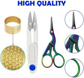 img 1 attached to Cross Stitch Tool Embroidery Starter Kit - 53-Piece Set with Bamboo Circle Cross Stitch Hoop Ring, Vintage Sewing Scissors, Needle-Threading Tools, Thimbles, Floss Bobbins, Seam Ripper, and Embroidery Supplies