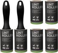 pomni extra sticky lint roller value pack for pet hair removal - cat and dog hair remover for couch, clothes, furniture, and carpet - includes 6 rollers with 420 sheets total logo