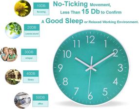 img 1 attached to 🕒 Modern Simple Non-Ticking Wall Clock – Silent Sweep, 10 Inch Teal – Perfect for Office, Bathroom & Living Room Decor