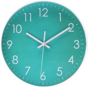 img 4 attached to 🕒 Modern Simple Non-Ticking Wall Clock – Silent Sweep, 10 Inch Teal – Perfect for Office, Bathroom & Living Room Decor