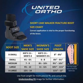 img 3 attached to 👢 United Ortho USA14013 Short Cam Walker Fracture Boot: Small Size, Stylish Black Design