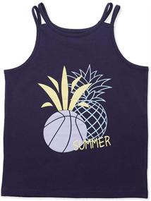 img 2 attached to 🍍 Sleeveless Crewneck Pineapple Girls' Clothing by Kid Nation in Tops, Tees & Blouses