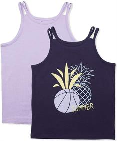 img 4 attached to 🍍 Sleeveless Crewneck Pineapple Girls' Clothing by Kid Nation in Tops, Tees & Blouses