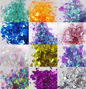 img 2 attached to 🎨 Irregular Resin Epoxy Art Craft Paint Glitters - 12 Colors Iridescent Chunky Glitter Flakes Kit for Festival Cosmetic Body Glitter, Nail Sequins, Sparkles Accessories, and Decorative Stickers