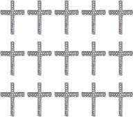 💎 stunning 20 pack silver crystal inlay cross charms: perfect for bracelet jewelry making findings by auear logo