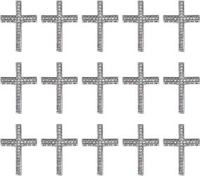 img 4 attached to 💎 Stunning 20 Pack Silver Crystal Inlay Cross Charms: Perfect for Bracelet Jewelry Making Findings by AUEAR