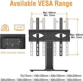 img 3 attached to 📺 Height Adjustable Universal TV Stand for 37-55 Inch Flat Screen TVs - Tempered Glass Base, Wire Management, Non-Slip Feet - VESA 400x400mm, 88 lbs. - ELIVED