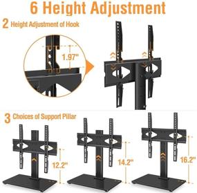 img 2 attached to 📺 Height Adjustable Universal TV Stand for 37-55 Inch Flat Screen TVs - Tempered Glass Base, Wire Management, Non-Slip Feet - VESA 400x400mm, 88 lbs. - ELIVED