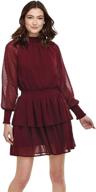 mud pie victoria smocked burgundy women's clothing logo