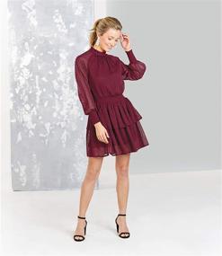 img 2 attached to Mud Pie Victoria Smocked Burgundy Women's Clothing