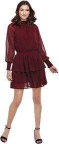 img 3 attached to Mud Pie Victoria Smocked Burgundy Women's Clothing