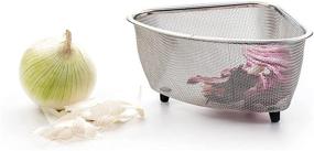 img 2 attached to 🧼 RSVP International Endurance 3 Quart In-Sink Mesh Colander: Organize Sponges, Collect Food Scraps, Dishwasher Safe, Small Corner Basket for Steaming, Draining & Rinsing