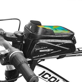 img 3 attached to 📱 Waterproof Bike Phone Bag: Front Frame Pouch for iPhone 12 Pro Max - Mount Handlebar Cell Phone Holder with Bike Holder Accessories - Compatible with iPhone 11 XS XR - Fits 6.9 inch