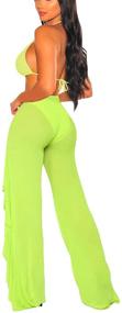 img 3 attached to Viottiset Women's Brazilian Thong 3 Piece Swimsuit Bikini Set with Halter Top and Cover Up Pants