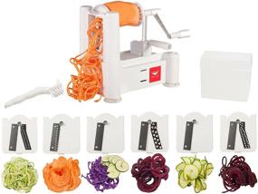 img 4 attached to 🥦 6-Blade Vegetable Slicer & Spiralizer by Paderno World Cuisine - Counter-Mounted, 6 Stainless Steel Blades Included