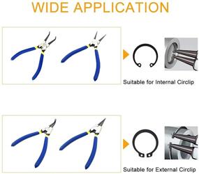 img 1 attached to 🔧 BQKKWIN 4-х части Snap Ring Pliers Set - 7-дюймовые внутренние/внешние круглые клещи для C-клипс - прямые/изогнутые кончики клещей - в комплекте сумка для хранения