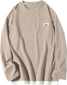 img 4 attached to Romwe Regular Sleeve T Shirt Apricot Men's Clothing