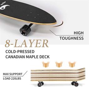 img 3 attached to 🛹 New Olym 44 Inch Longboard Skateboard: Premium 8 Layer Canadian Maple Drop Through Longboards for Youth Beginners