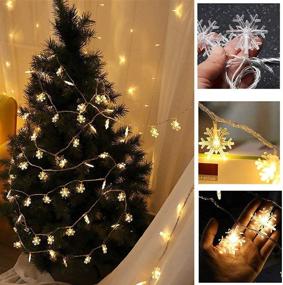 img 3 attached to 🎄 CHEECLION 19.6 ft 40 LED Snowflake String Lights - Battery Operated Indoor Christmas Decorations - Waterproof Outdoor Light for Xmas Garden, Patio, Bedroom, and Party Decor