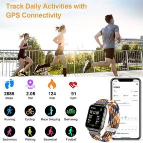 img 3 attached to Eastcoo Smart Watch – 1.69' HD Full Touch Screen Fitness Tracker for Android/iOS Phones: Heart Rate Monitor, Message Notifications – Perfect Gift for Men and Women