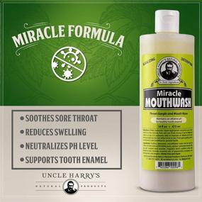 img 3 attached to 🌿 Uncle Harry's Natural Alkalizing Miracle Mouthwash - Adult & Kids Mouthwash for Bad Breath, pH Balanced Oral Care Mouth Wash & Rinse (16 fl oz)