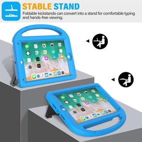 img 2 attached to 📱 SUPLIK Kids Case for iPad 5th/6th Gen, iPad Air 1/2 & iPad Pro 9.7 - Blue, with Screen Protector & Handle Stand