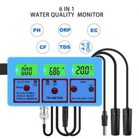 img 3 attached to 🌊 RCYAGO 6-in-1 Digital Water Quality Tester: Multi-Parameter Meter for LCD Display, pH/ORP/EC/CF/TDS(PPM) Measurements & Temperature Analysis