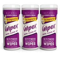 🏋️ wipex natural fitness equipment wipes: lavender and vinegar, 3 canisters - 186 wipes logo