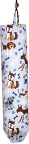 img 4 attached to Handmade in the USA: Dog Woof on Grey - Plastic Bag Holder & Dispenser for Grocery Shopping