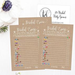 img 1 attached to 25 Rustic Emoji Pictionary Bridal Shower Games Ideas - Fun Wedding Shower, Bachelorette & Engagement Party Kit for Couples - Cute and Funny Set for Bride-to-Be and Coed Adult Game Cards Bundle