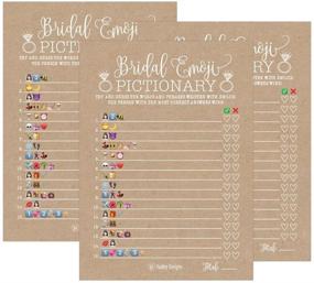 img 4 attached to 25 Rustic Emoji Pictionary Bridal Shower Games Ideas - Fun Wedding Shower, Bachelorette & Engagement Party Kit for Couples - Cute and Funny Set for Bride-to-Be and Coed Adult Game Cards Bundle