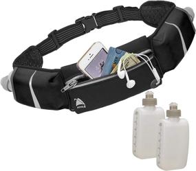 img 3 attached to 🏃 Athlé Running Belt - Large Fanny Pack Pocket, 2 Water Bottles, Phone-Wallet Fit, Bib Fasteners | Adjustable Waist Band, Key Clip, 360° Reflective