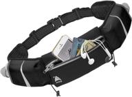 🏃 athlé running belt - large fanny pack pocket, 2 water bottles, phone-wallet fit, bib fasteners | adjustable waist band, key clip, 360° reflective logo