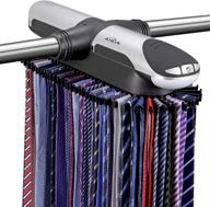 👔 aniva motorized tie rack - ultimate led closet organizer with j hooks for wired shelving, stores 72 ties & 8 belts, battery-operated rotation logo