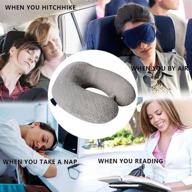 breathable grey neck pillow - tapbull, portable u shaped memory foam travel pillow, provides comfortable head and neck support, machine washable, ideal for travel logo