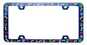 img 3 attached to 🐾 Stainless Steel Sgooky License Plate Frames - Love Your Pet Design with Blue Color