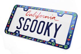 img 4 attached to 🐾 Stainless Steel Sgooky License Plate Frames - Love Your Pet Design with Blue Color