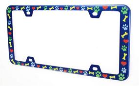 img 2 attached to 🐾 Stainless Steel Sgooky License Plate Frames - Love Your Pet Design with Blue Color