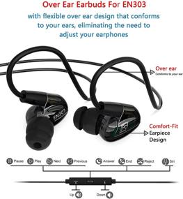 img 2 attached to LAFITEAR Sports Earphones Wired, Over-Ear Earhook Earbuds with Noise Isolating Volume Control Mic for Running, Workout, Gym, Black