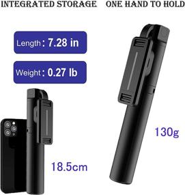 img 2 attached to Extendable Bluetooth Selfie Stick with Tripod Stand and Wireless Remote for iPhone 11/11 pro/X/8/7/6s/6, Galaxy S10/S9/S8/S7/Note 9/8, Android - Dark Black